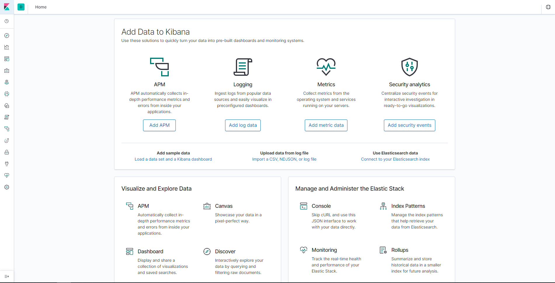 kibana-main-page